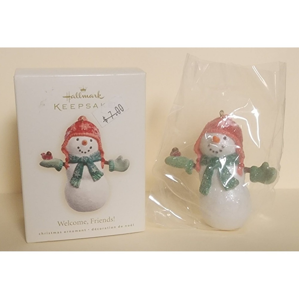 Hallmark Keepsake "Welcome, Friends!" Snowman Christmas Ornament 2007
